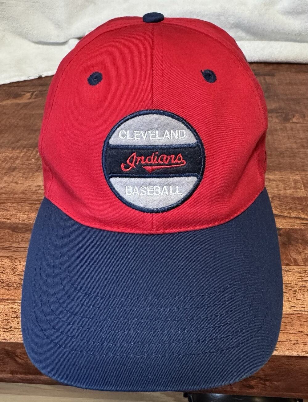 BD&A 2005 Cleveland Indians Baseball Red Blue Adult Adjustable StrapBack Hat Cap